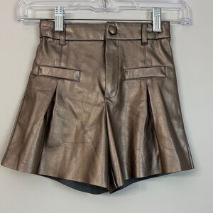 Mayoral Metallic Bronze High Waist Shorts